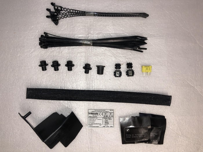 Комплект крепежа WEBASTO BMW E60 (втулки 5 шт, хомуты, разьемы 2 шт, крепеж, предохранитель) 64500396436